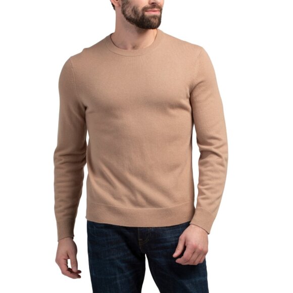 THEORY Camel Cashmere Hilles Crew Neck Sweater - Picture 1 of 2